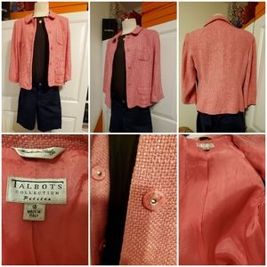 Talbots Collection   Barbie Core Pink Tweed  Jacket/ Blazer-P10- Italy